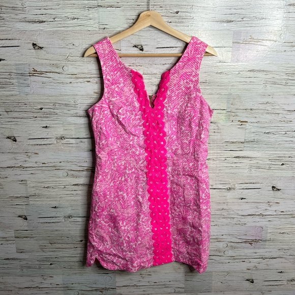 Lilly Pulitzer for Target See Ya Later Dress Pink Embroidered Women's Size 12 - Picture 1 of 10